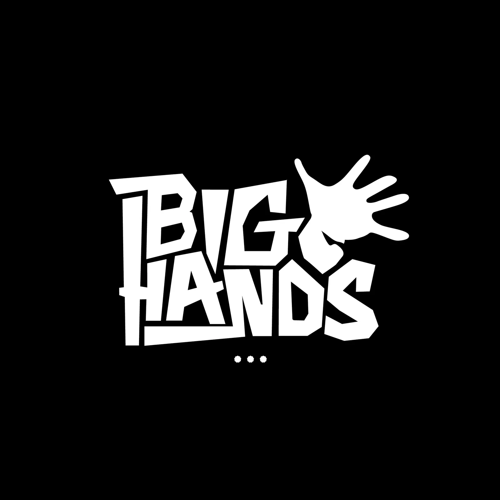Big Hands wordmark logo in white on black
